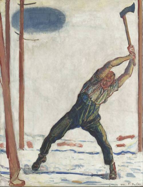El leñador por Fernidand Hodler, 1910.