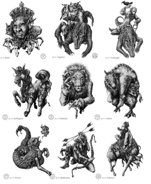 charnel-divining:socialpsychopathblr:The complete 72 Demons of Solomon and their sealsXD 