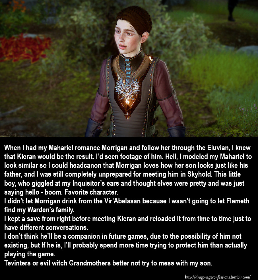 Dragon Age Confessions — CONFESSION: When I had my Mahariel romance