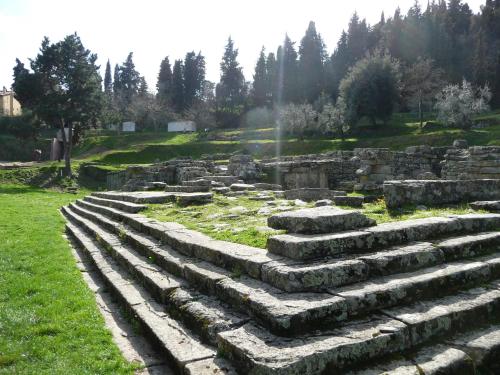 Ruins of Roman-Etruscan temple in Fiesole. It was built originally in the end of the 4th century for