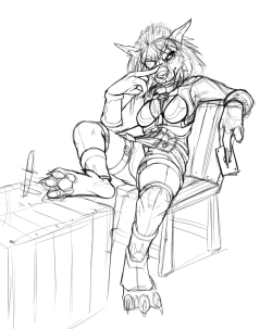 vorishsuicune: tooth-n-draw: Sketch of my Worgen Rogue character