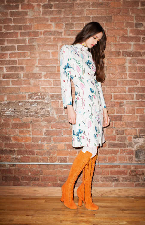 Stacey Martin by Terry Richardson for Purple Fashion Spring Summer 2014 Orange boots by Miu Miu Phot