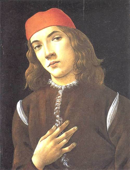 artist-botticelli: Portrait of a Young Man, 1483, Sandro Botticelli Medium: panel,tempera 