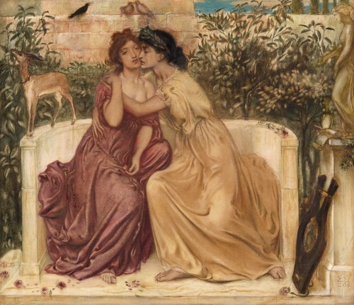 ~Sappho and Erinna in a Garden at Mytilene~ 1864  Simeon Solomon, English, 1840~1905