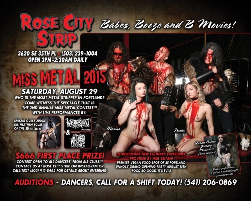 dylsexic: me &amp; my main bitch posing for the ad for our clubs Miss Metal Portland 2015 contest!