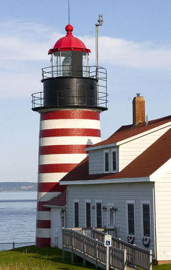 worldoflighthouses:  West Quoddy Head Lighthouse, Quoddy Head State Park, Lubec, Maine, USA — Photographer: liz west. License:  Creative Commons Attribution 2.0 Generic  