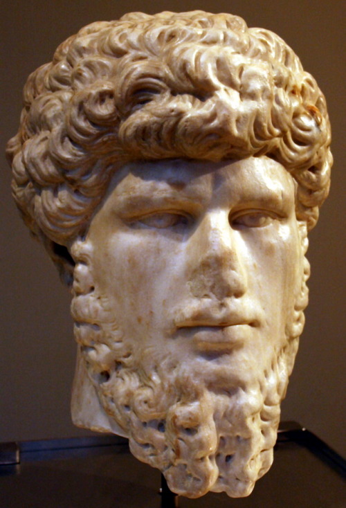 lionofchaeronea: Bust of Lucius Verus (co-emperor with Marcus Aurelius, 161-169 CE).  Artist unknown