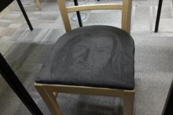 kingcheddarxvii:  areyoutryingtodeduceme:  nimporteouvousallez:  Someone just fucking drew Gandalf in a suede chair, nbd.  or someone has the weirdest ass ever  Ian McKellen sat there. happens everywhere he goes poor man