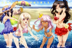 abaslev:  bikini fate/kaleid liner prisma illya fate/stay night illyasviel von einzbern kuroe von einzbern luviagelita edelfelt miyu edelfelt swimsuits toosaka rin ushijima nozomi | yande.re