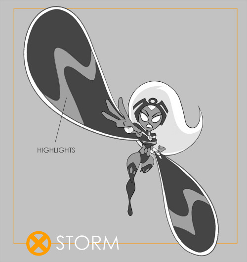 More Storm artwork for Marvel Consumer Products. Focus for product line was classic/retro era, so th