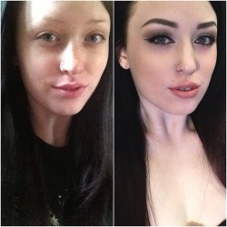 aman-duh:  Before and after. Makeup is an