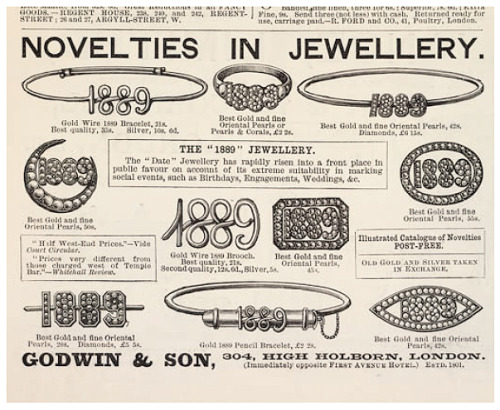 &lsquo;Date&rsquo; jewellery became very popular at the end of the 19th century. Propably because of