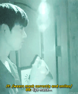 jypnior:jinyoung thought it was an eye mask