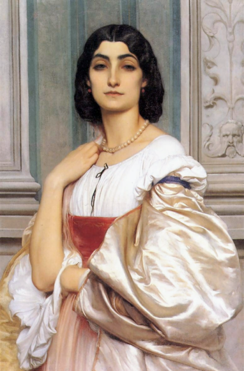 life-imitates-art-far-more: Frederic Leighton (1830-1896) “A Roman Lady” (1858) Academic