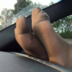sheer-devotion:  I know girls do say many things about not liking attention blah blah… I like when my pantyhose covered legs draw attention 😊. It is a great compliment… and it makes me feel sexy! But it is not wise to draw attention of drivers