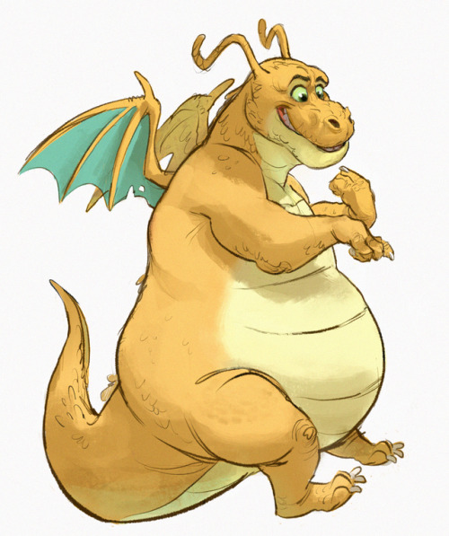 gamutfeathers:A quick depiction #fanart of a dragonite on #Procreate . #illustration #character #cha