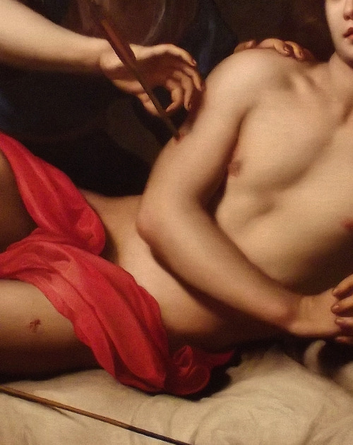 Felice Ficherelli (1603–1660) Saint Sebastian Tended by Saint Irene (Detail)Oil on cardboard (1650)