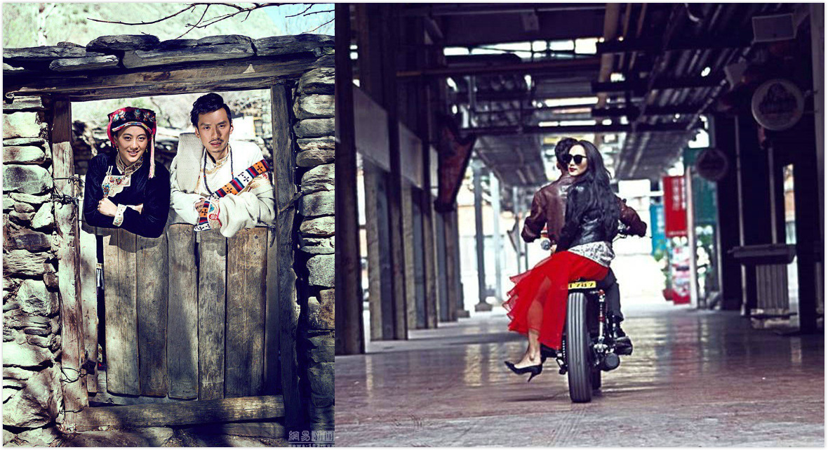 fuckyeahchinesefashion:  A set of wedding photos of 31-year-old Tibetan groom Phuntsok