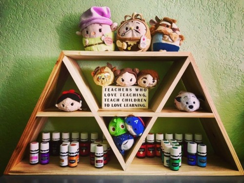 Finally found the perfect shelf to hold my babies aka my oils and Tsum Tsums. Fitting how I found th