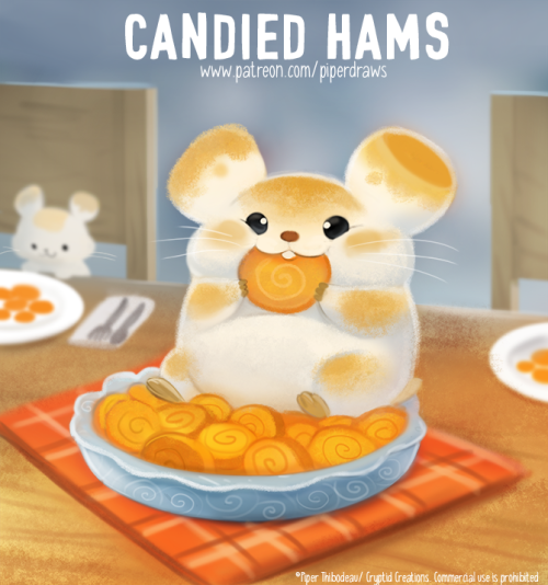 cryptid-creations: #2927. Candied Hams - Word Play Holiday Greeting Cards available in my store :) &