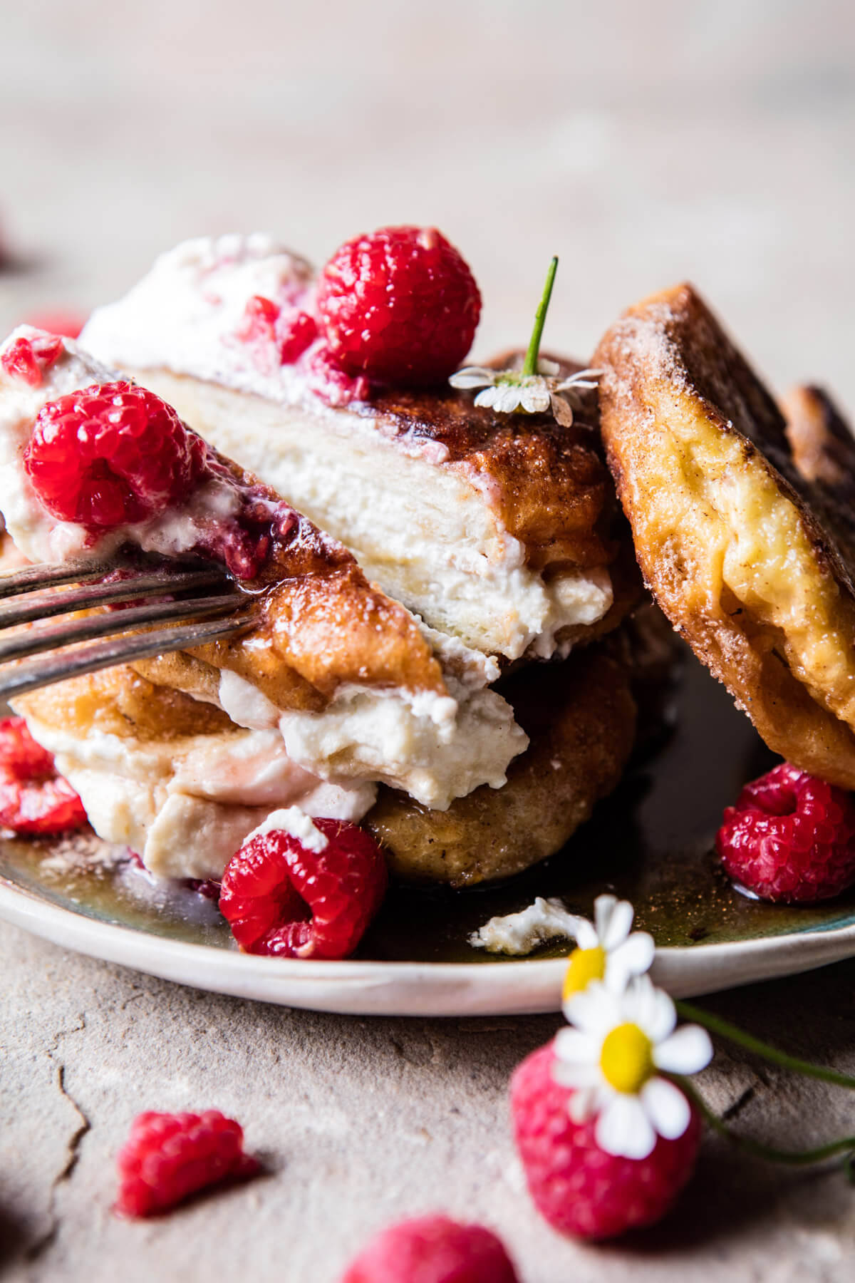 sweetoothgirl:Raspberry Ricotta Croissant French Toast