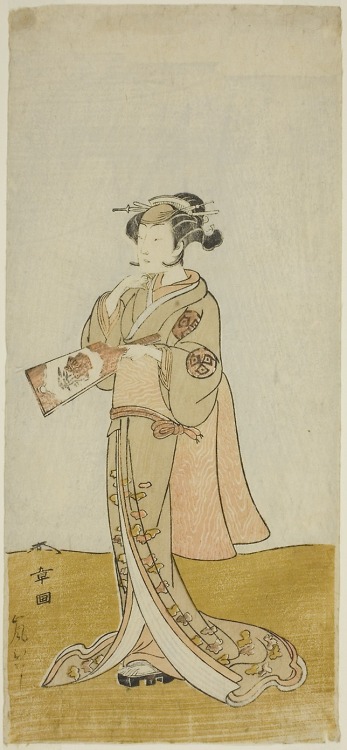The Actor Arashi Hinaji in an Unidentified Female Role, Katsukawa Shunsho, 1767, Art Institute of Ch