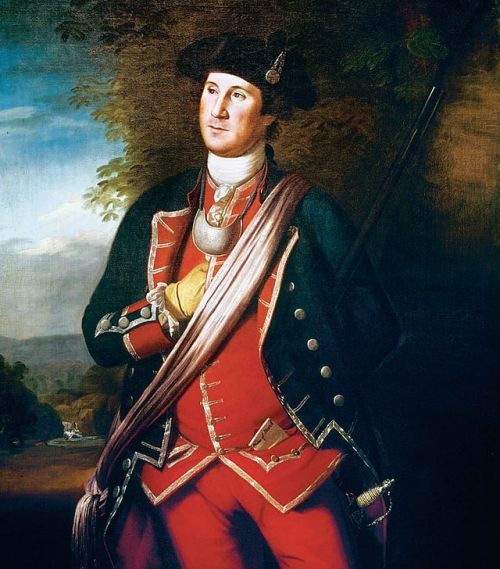 Colonel George Washington, Virginia MilitiaPainted by Charles Wilson Peale, circa 1772.