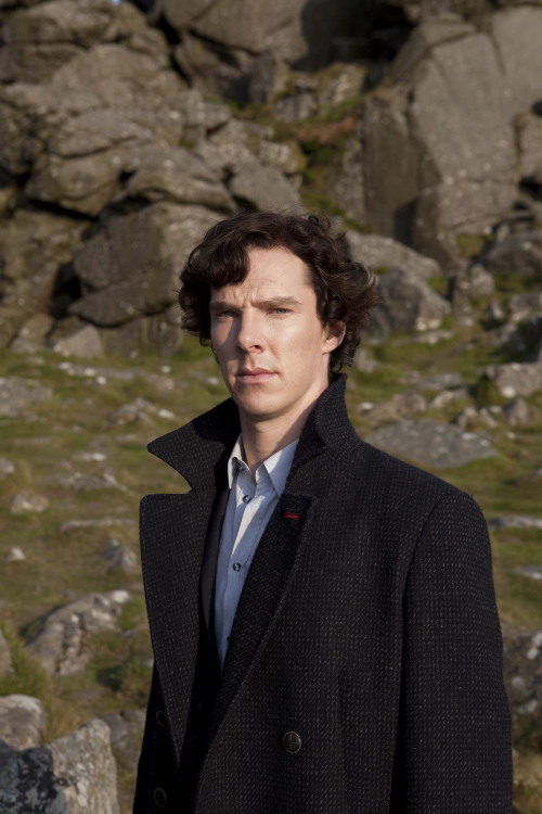 nixxie-fic:BBC Sherlock - Production Stills - Sherlock On Dartmoor pt 1 - The question is, why is Sh