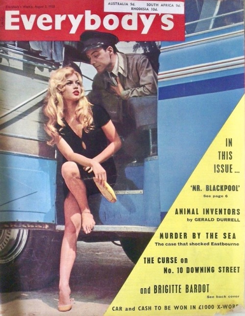 ‪The CURSE on No. 10 DOWNING STREET‬‪and BRIGITTE BARDOT‬‪Everybody’s magazine, August 1958.‬