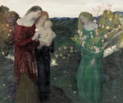 The Child. Oil on Canvas. 63.5 x 76.4 cm. Art by Gerald Leake.( 1885-1975).
