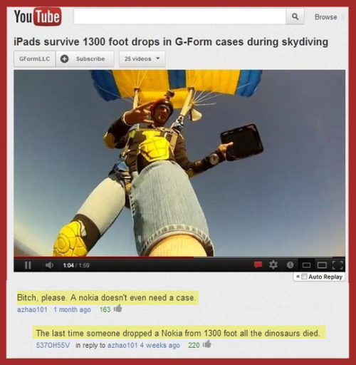 srsfunny:  iPad vs Nokia…http://srsfunny.tumblr.com/ 