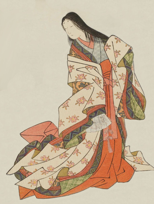 thekimonogallery:Ono no Komachi.   Ukiyo-e woodblock print.  About 1766, Ja