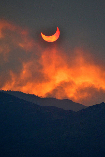 wxlve:  Annular eclipse through smoke from the Arizona wild fire | by Melissa McCollum