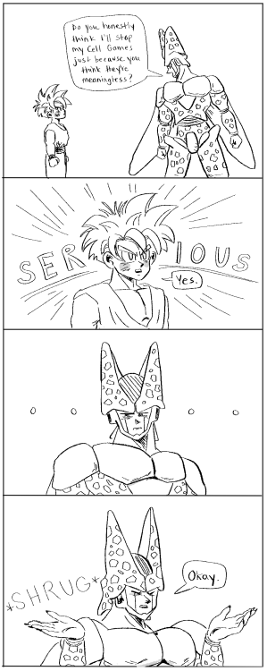 dailycupofcreativitea: Redraw of an old comic! I always thought it was hilarious that Gohan seriousl