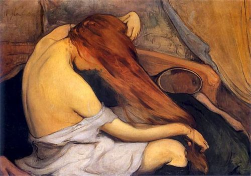 fontan-elle:  Władysław Ślewiński (1856-1918)Woman Combing 
