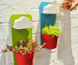 awesomeshityoucanbuy:  Rain Cloud Watering PotBring life into your home as you make gardening fun again with the rain cloud watering pot. The pots can be placed either on the wall or table and feature a clever design that allows the plant to get watered