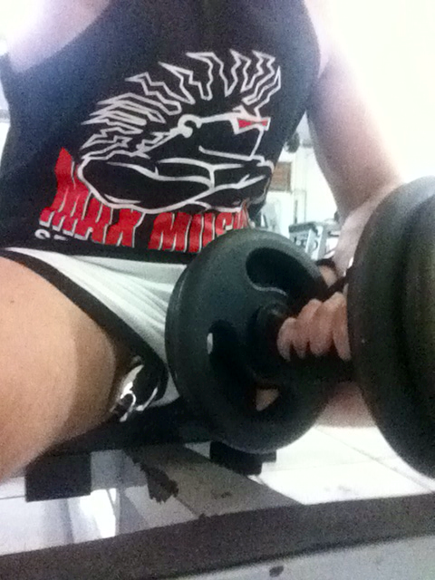 mypaams:  Lifting weights with a chastity device. 
