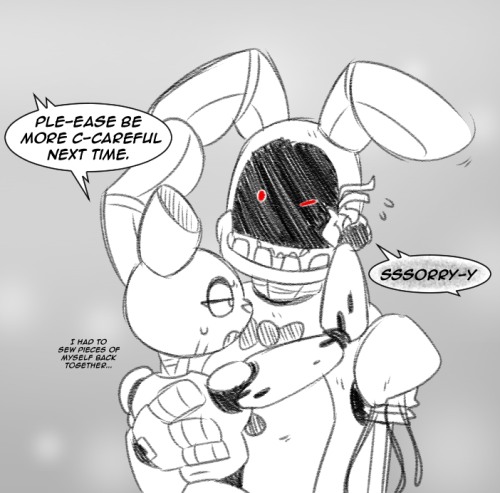 foxy-and-mangles-bootyship:  Springtrap and BonnieBy   mizumew  