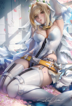 cyrail:  sakimichan:  nero claudius bride from GrandFateOder &lt;3 Really love this servant so here she is ! nude,PSD+3-4k HD jpg,steps, etc&gt;https://www.patreon.com/posts/14335926    Featured on Cyrail: Inspiring artworks that make your day better