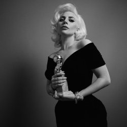 ladyxgaga:  Lady Gaga  with her Golden Globe