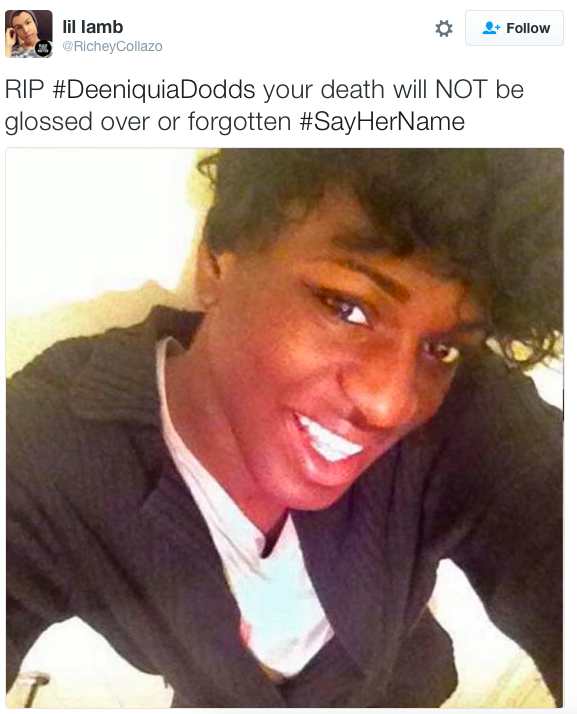 micdotcom:  Deeniquia Dodds, transgender woman, shot dead in D.C.Police are investigating