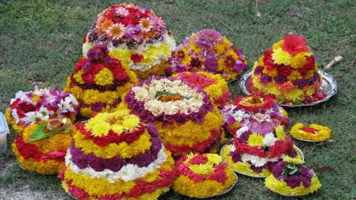 Bathukamma is a beautiful flower stack, arranged with different unique seasonal flowers most of them