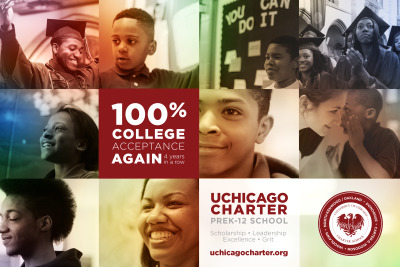100% college acceptance, again!
A quick break from our regular programing for a big congratulations to our UChicago Charter students, teachers, staff, and families for 100% college acceptance for the fourth year in a row. Looking forward to May 13...