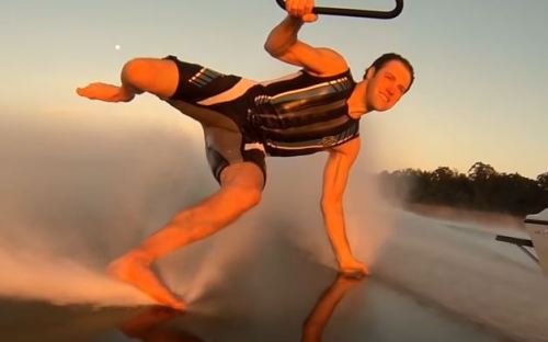 worshipmasculinity: barefoot skiing has one requirement Big Feet