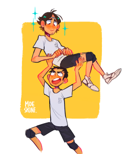 moeskine:1st year 3rd years. daichi dared himself tolift asahi just because why not  ( sketch | instagram )  