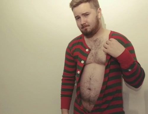 captainjaneways-bitch: My Christmas onesie is back! And now my erection is back, too&hellip;