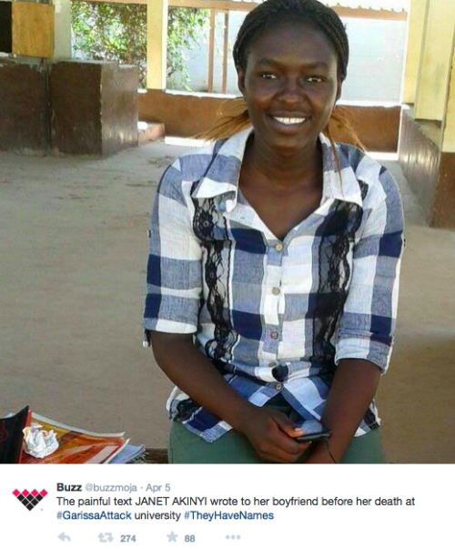micdotcom:#147NotJustaNumber. We must not forget those lost in Kenya last week. On Monday, Kenyans took to Twitter  to remind the world that “147” isn’t just the number of bodies that  were strewn about Garissa University campus after four members