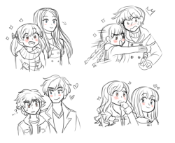 i drew the children going to the amusement park during the winter (i drew their manga appearances lmaofmsdfg they&rsquo;re rly cute //crying)