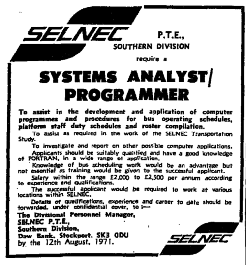 Program in FORTRAN for SELNEC (2 August 1971)