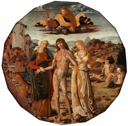 nataliakoptseva: GIROLAMO DI BENVENUTO Hercules at the CrossroadPanel, diameter 57 cmGalleria F